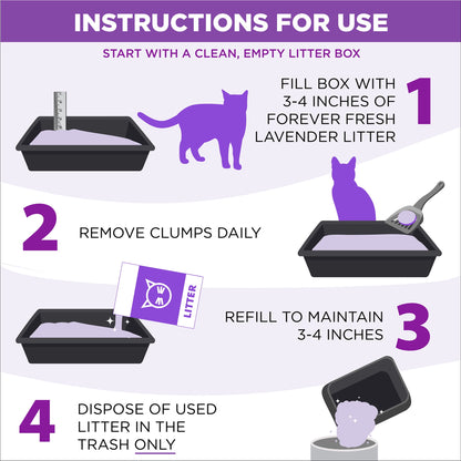 Forever Fresh Clumping Cat Litter, Lavender Essential Oils, Multi-Cat, 20 Lb