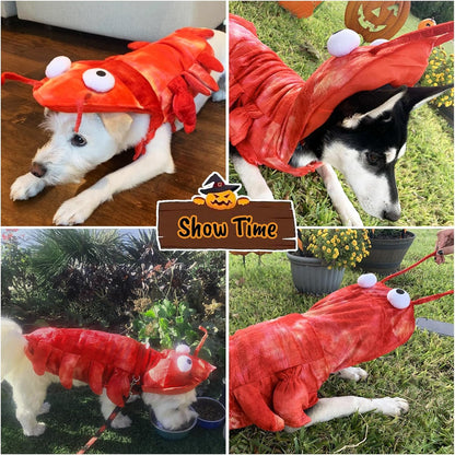 Lobster Dog Costume - Halloween Lobster Costume for Dogs, Halloween Costumes for Small Medium Large Dogs Lobster Pet Halloween Costumes Dog Cosplay Costume for Christmas Special Events Photo Props